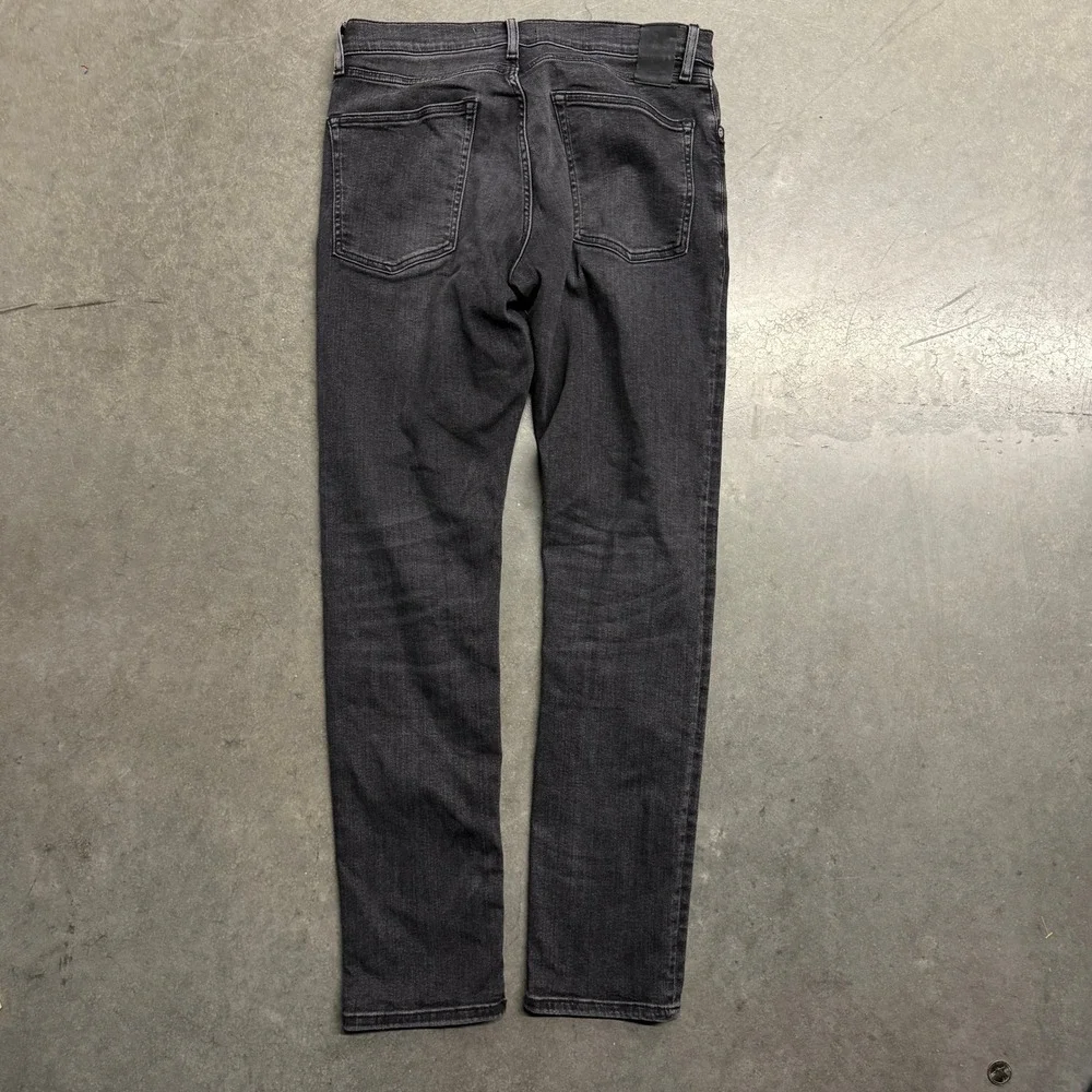 Zara Man Slim Fit Jeans Washed Black Denim Size 32 3655